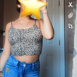 Sexy Cheetah print camisole crop top(Small)